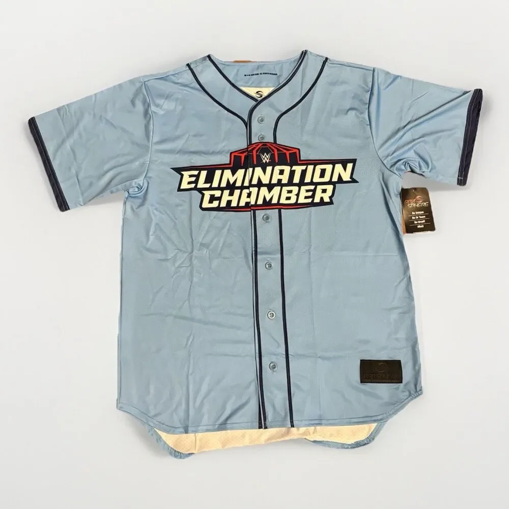 WWE Elimination Chamber Blue Jersey Toronto 25 ProSphere Mens Large NWT